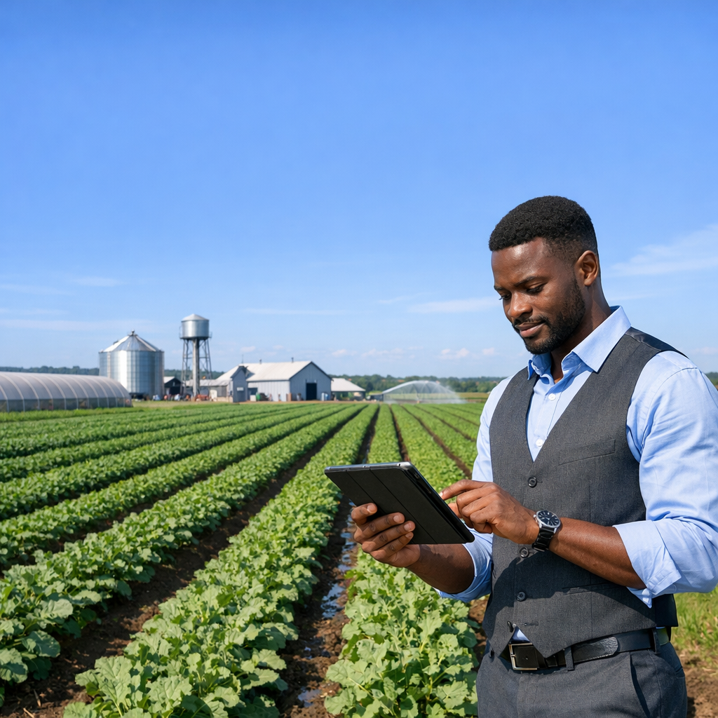 Modern commercial African farm demonstrating the scale and viability of Africa arable land investment for institutional investors